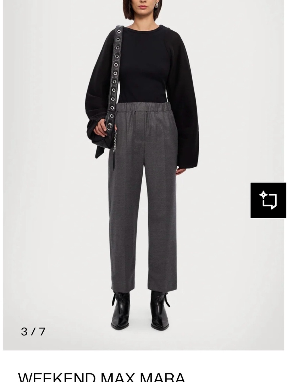 Weekend Max Mara  Gray Straight-Leg Trousers